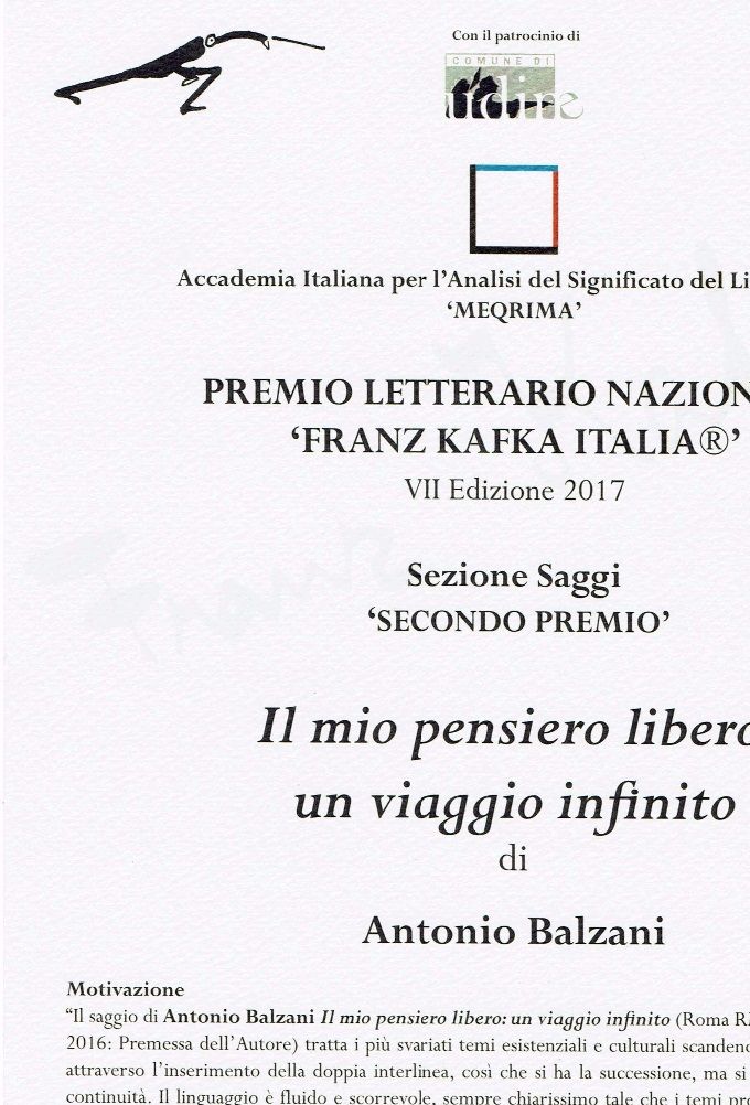 Il premio critico dell'Accademia Italiana per l'analisi del significato del linguaggio: un grande onore.